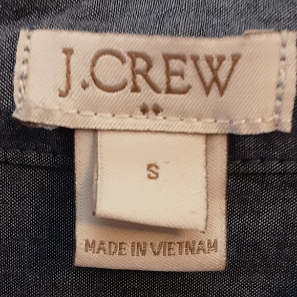 J. Crew Women's Blue Chambray Long Button Down Collared Shirt Size Small - Picture 12 of 14